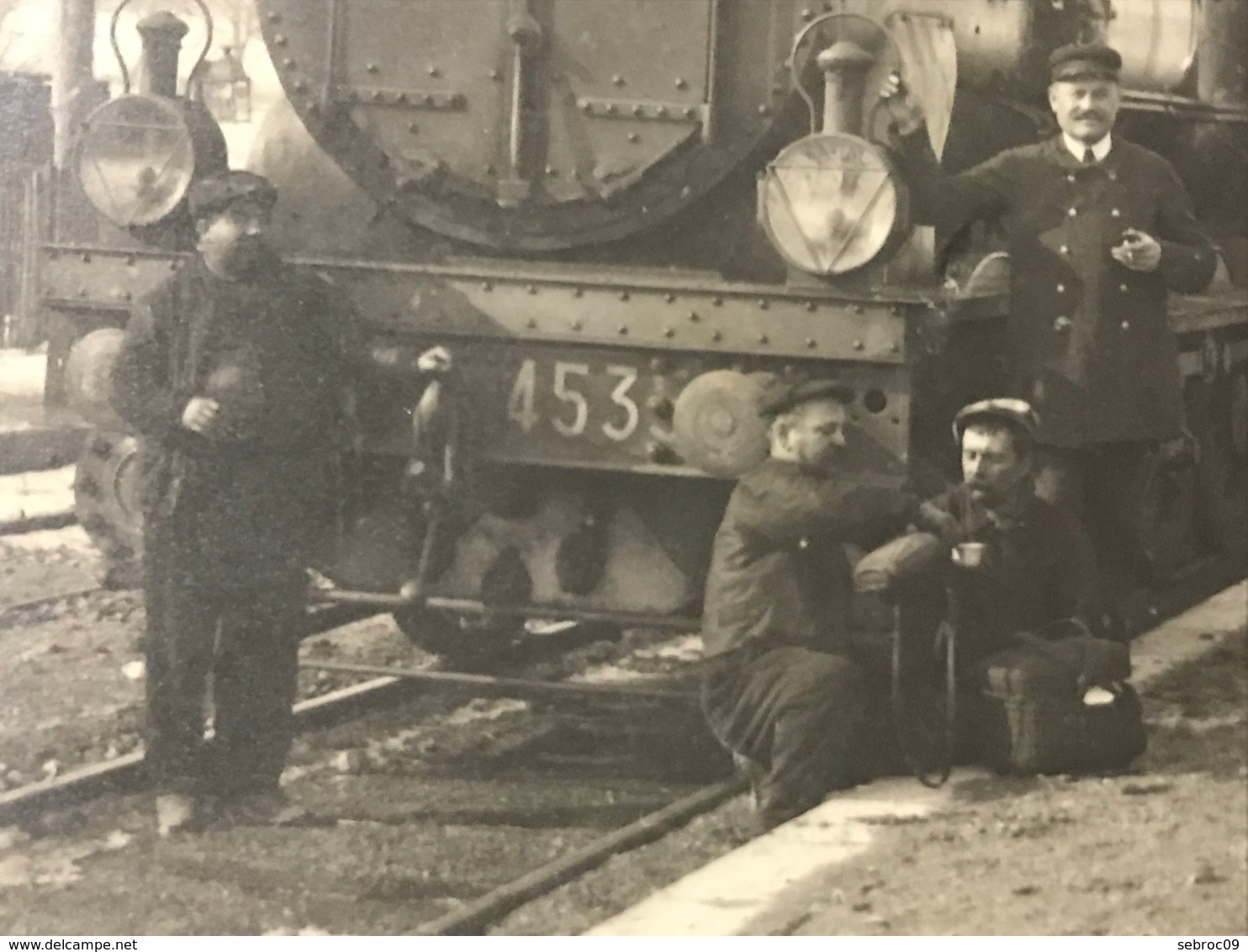 CPA - Carte-photo - Locomotive 4535 Et Cheminots Gros Plan - Collection - Rare - Train Gare Loco - Photos