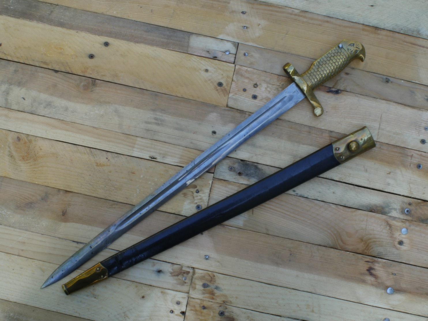 baïonnette US modèle 1870 de marine, US NAVY bayonet, 1871, AMES MFG Co.