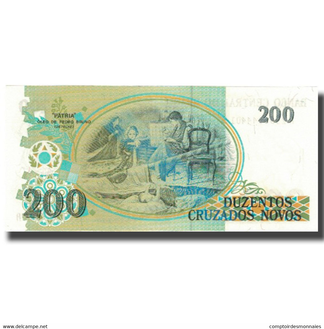 Billet, Brésil, 200 Cruzeiros On 200 Cruzados Novos, Undated (1990), KM:225b - Brésil