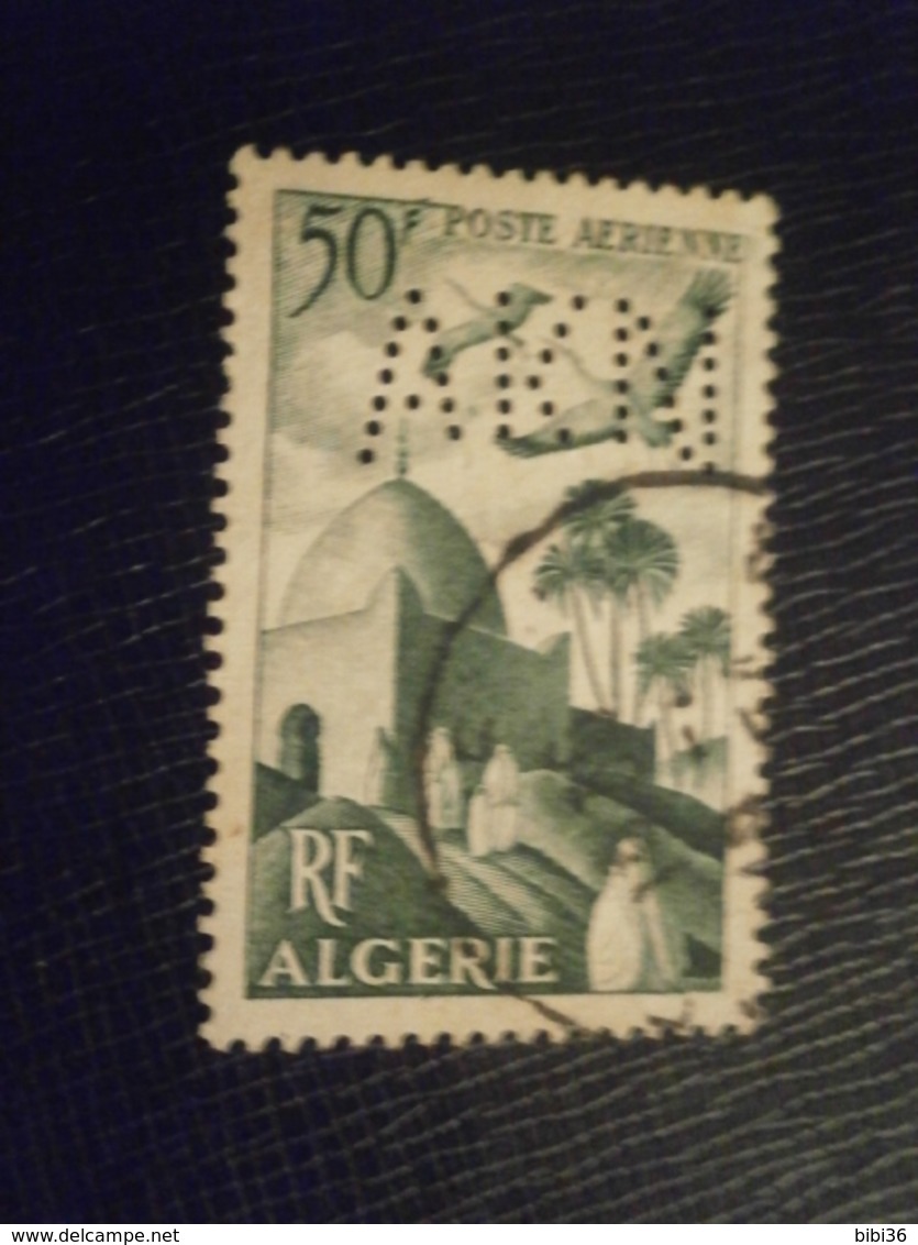 ALGERIE ALGERIA TIMBRE POSTE AERIENNE PA9 AKN1 PERFORE PERFORES PERFIN PERFINS PERFORATION LOCHUNG PERCE PERFORATI PERFO - Oblitérés