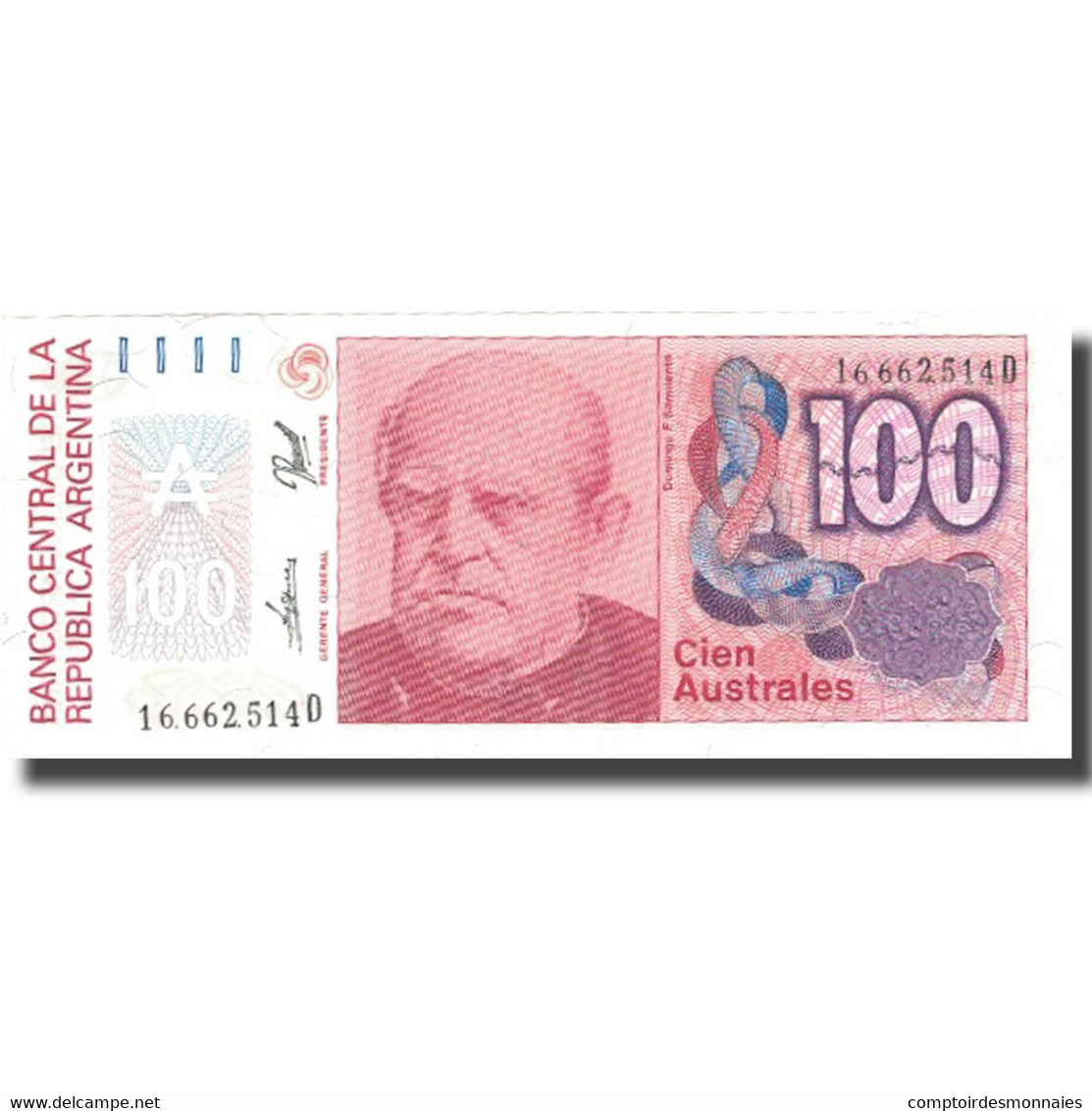 Billet, Argentine, 100 Australes, Undated (1985-90), KM:327c, SPL+ - Argentine