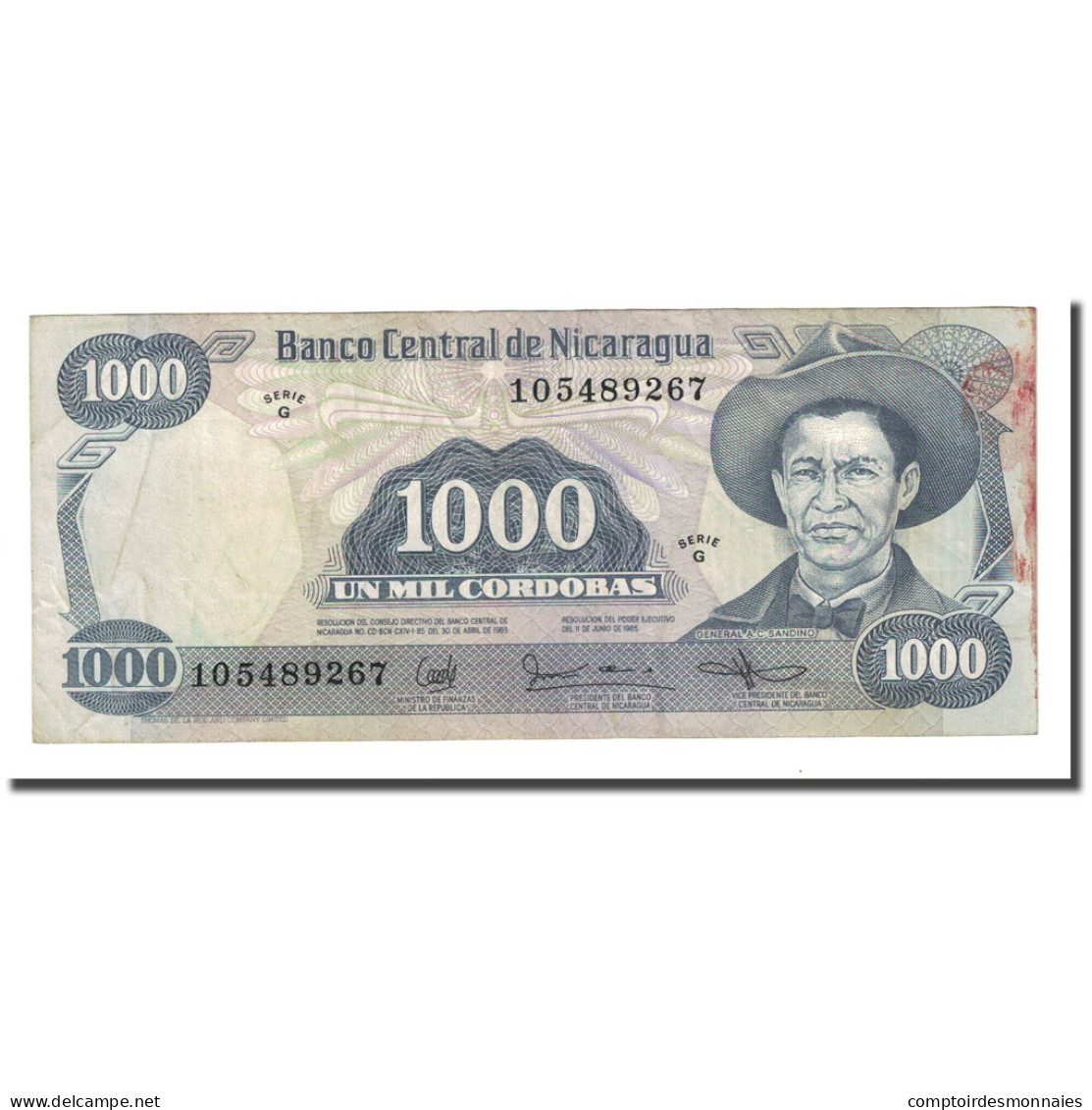 Billet, Nicaragua, 1000 Cordobas, D.1987, KM:145a, TTB - Nicaragua