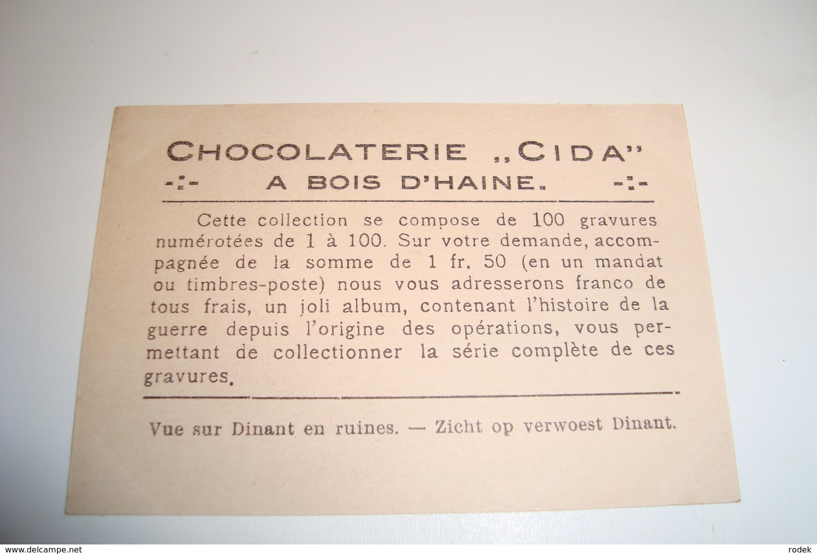 Chocolaterie Cida Bois D'Haine : 24 Chromo's Van Rijn Tot IJzer ( 1e W.O. ) - Autres & Non Classés