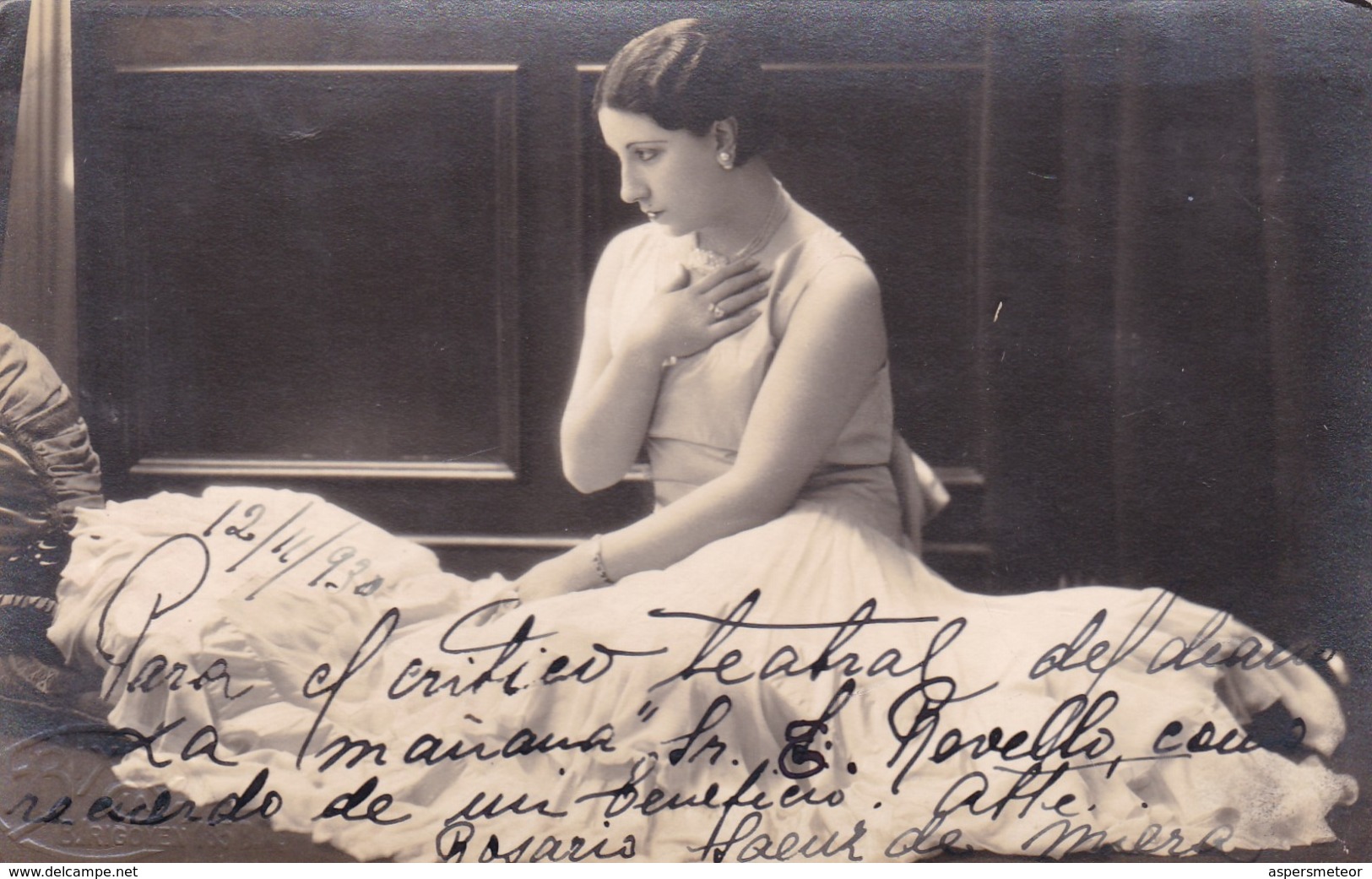 ROSARIO SAENZ DE MIERA, ACTRIZ. AUTOGRAPH SUR CPA AN YEAR 1930 ORIGINAL - BLEUP - Otros & Sin Clasificación