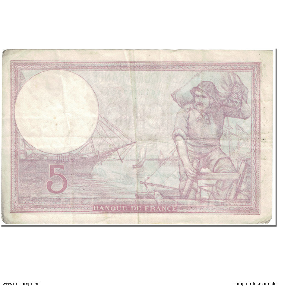 France, 5 Francs, Violet, 1940, 1940-12-05, TB+, Fayette:4.16, KM:83 - 5 F 1917-1940 ''Violet''