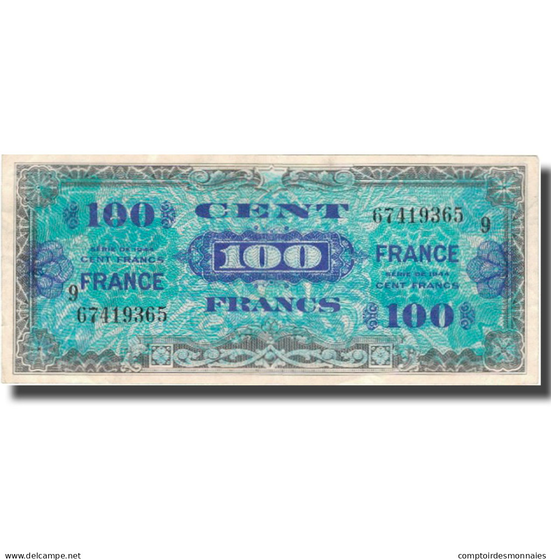 France, 100 Francs, 1945 Verso France, 1945, 1945, TTB, Fayette:VF25.9, KM:123d - 1945 Verso France