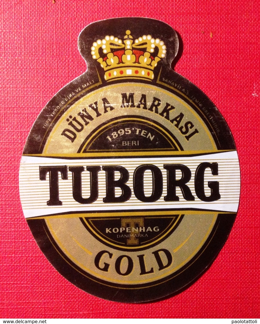 Beer Label, Used- Tuborg Gold. Dunya Markasi. Kopenhag. - Birra