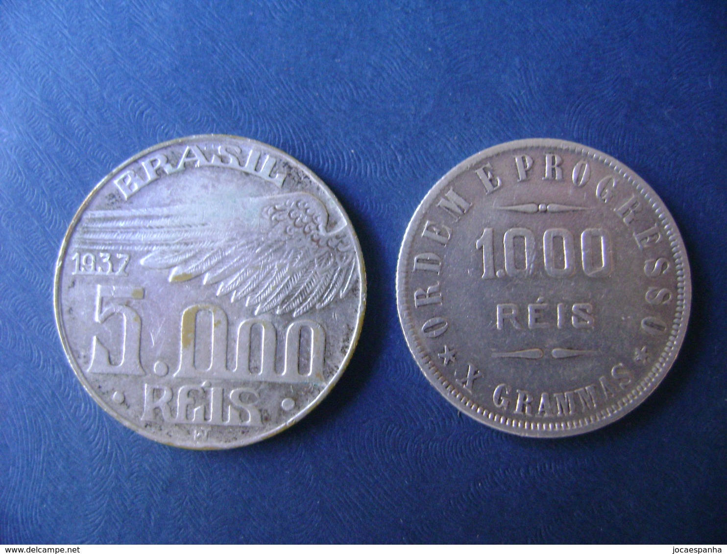 BRAZIL / BRASIL - 2 COINS "5O00 AND 1000 REIS", SILVER / PRATA , 1910 AND 1937 - Brasile