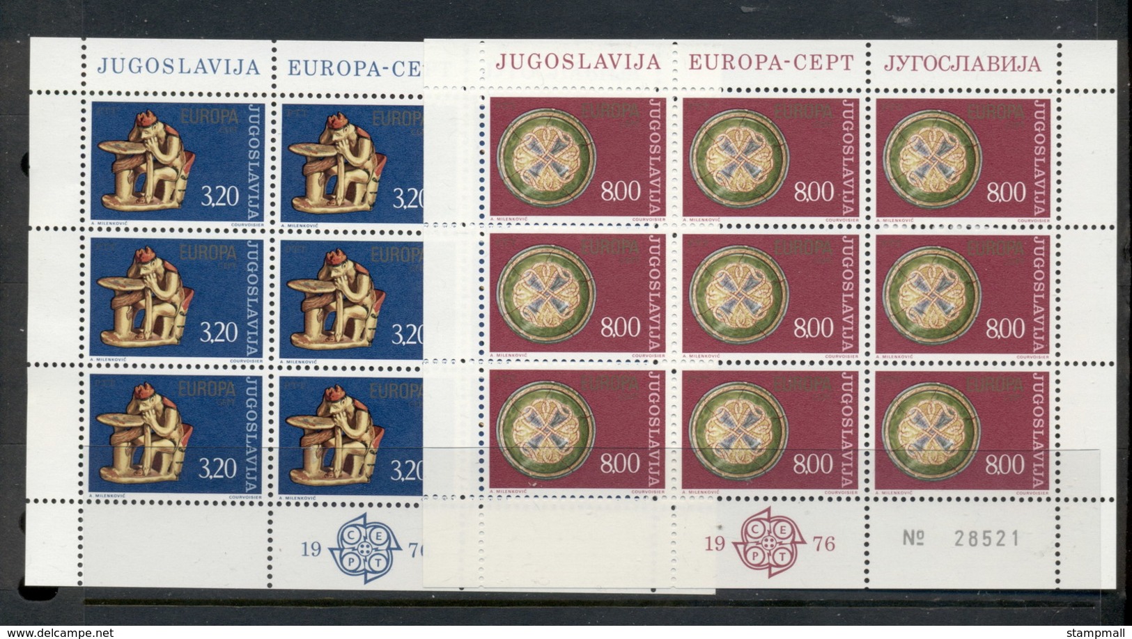 Yugoslavia 1976 Europa 2xsheet MUH - Unused Stamps