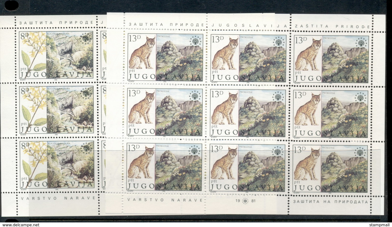 Yugoslavia 1981 Nature Protection 2xsheet Muh - Unused Stamps