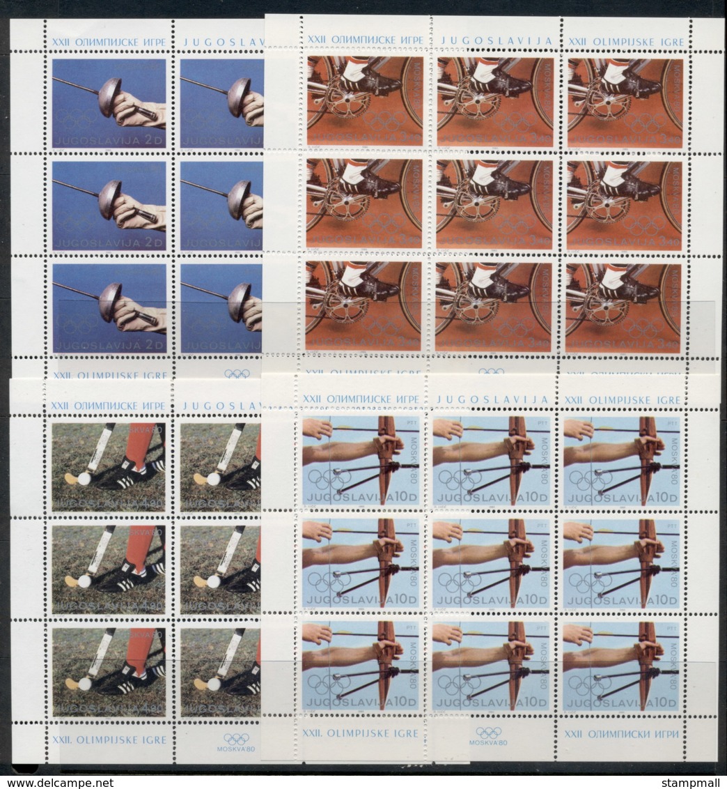 Yugoslavia 1980 Summer Olympics Mexico City 4xsheet MUH - Unused Stamps