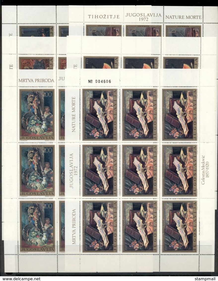 Yugoslavia 1972 Still Life Paintings 6xsheet MUH - Unused Stamps
