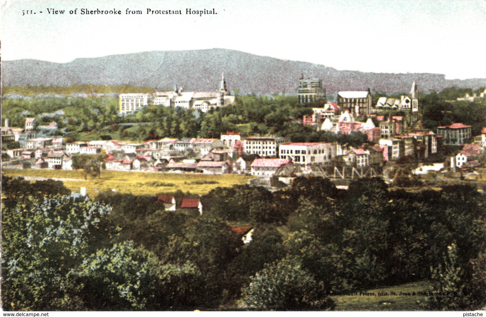 Sherbrooke Québec - View From Protestant Hospital - Written 1906 - Pinsonneault Frères - 2 Scans - Sherbrooke