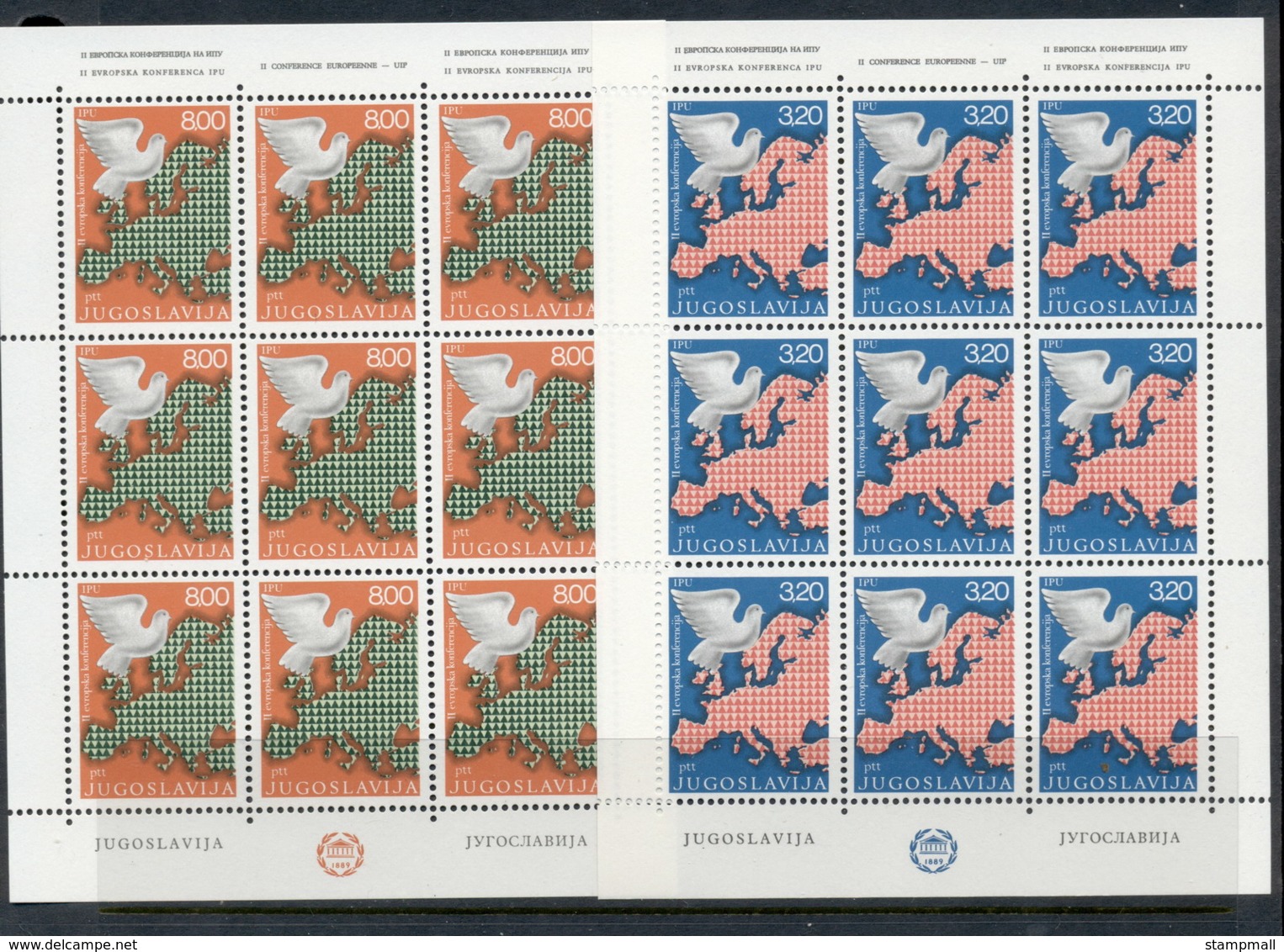 Yugoslavia 1975 European Security Conference 2xsheet MUH - Unused Stamps