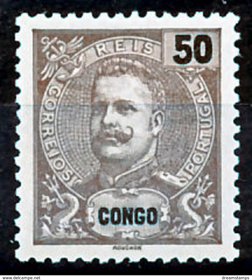 !										■■■■■ds■■ Congo 1903 AF#48* King Carlos New Colors 50 Réis (x4206) - Congo Portuguesa