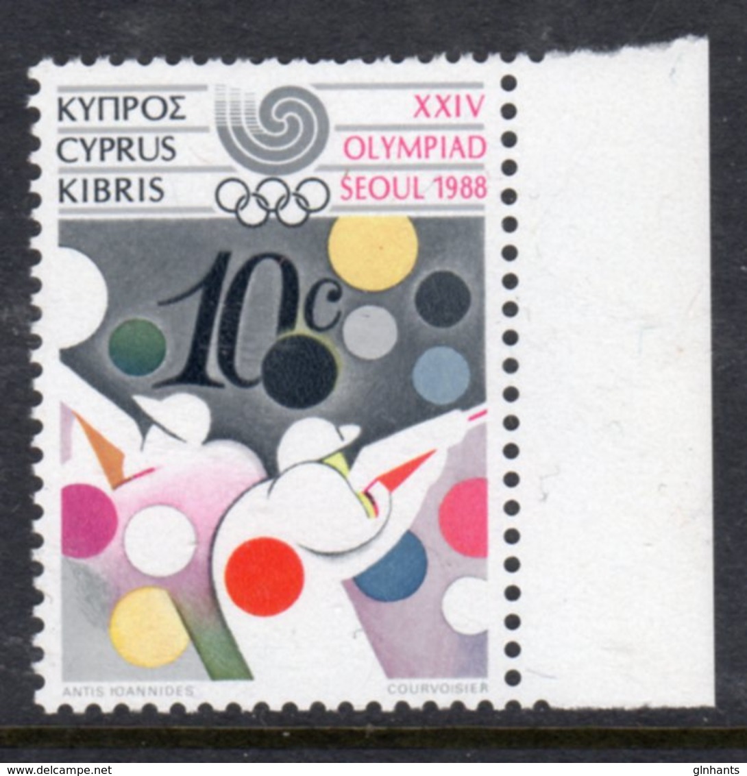 CYPRUS - 1988 OLYMPICS 10c SHOOTING STAMP FINE MNH ** SG 724 - Unused Stamps