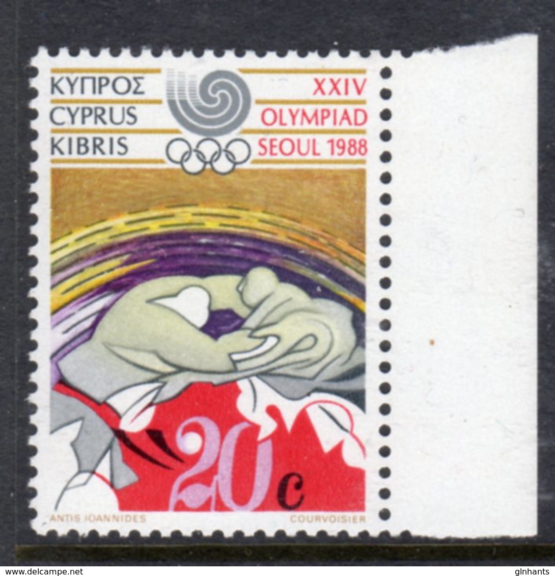 CYPRUS - 1988 OLYMPICS 20c JUDO STAMP FINE MNH ** SG 725 - Unused Stamps