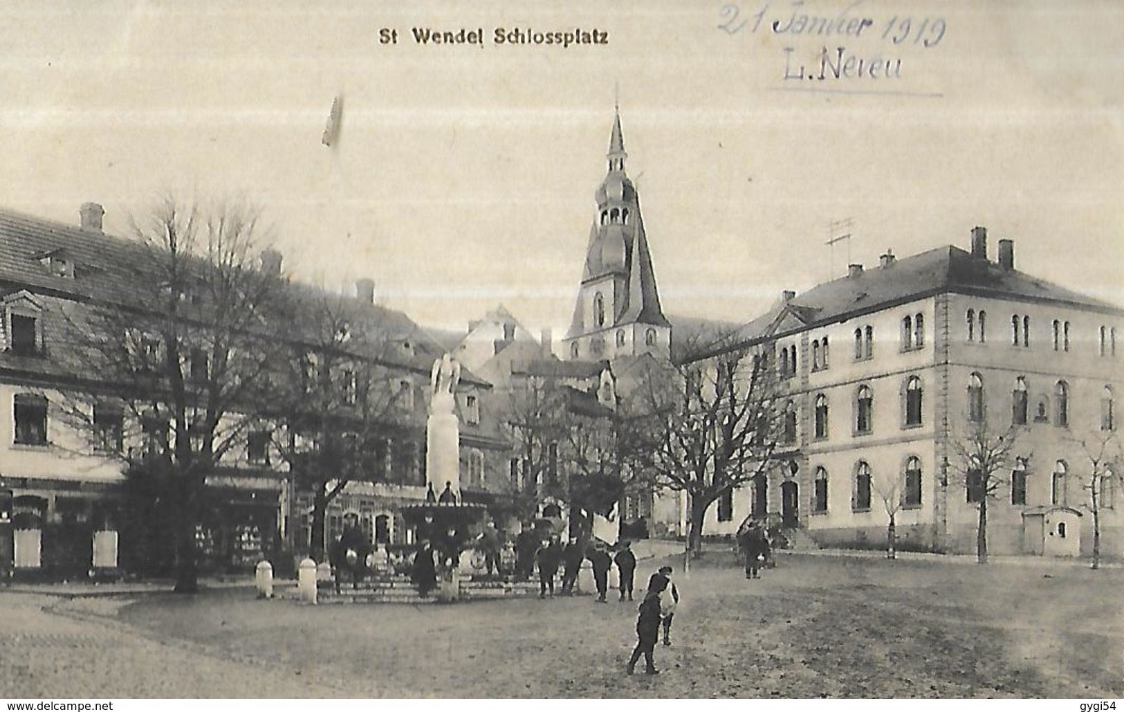 Wendel Schlossplatz   AK 1919 - Kreis Sankt Wendel