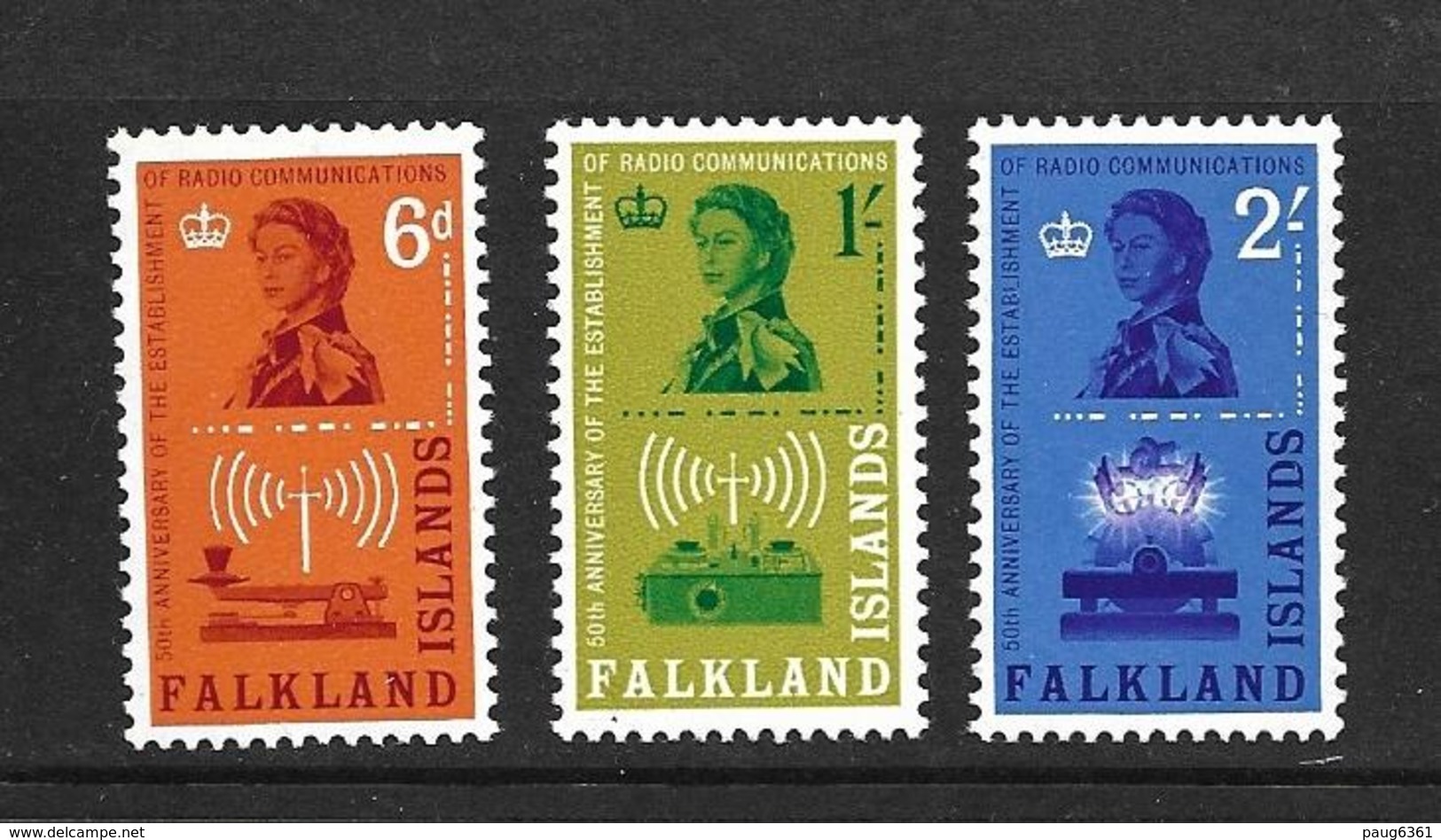 FALKLAND 1962 RADIO-COMMUNICATION  YVERT N°137/39 NEUF MNH** - Falkland