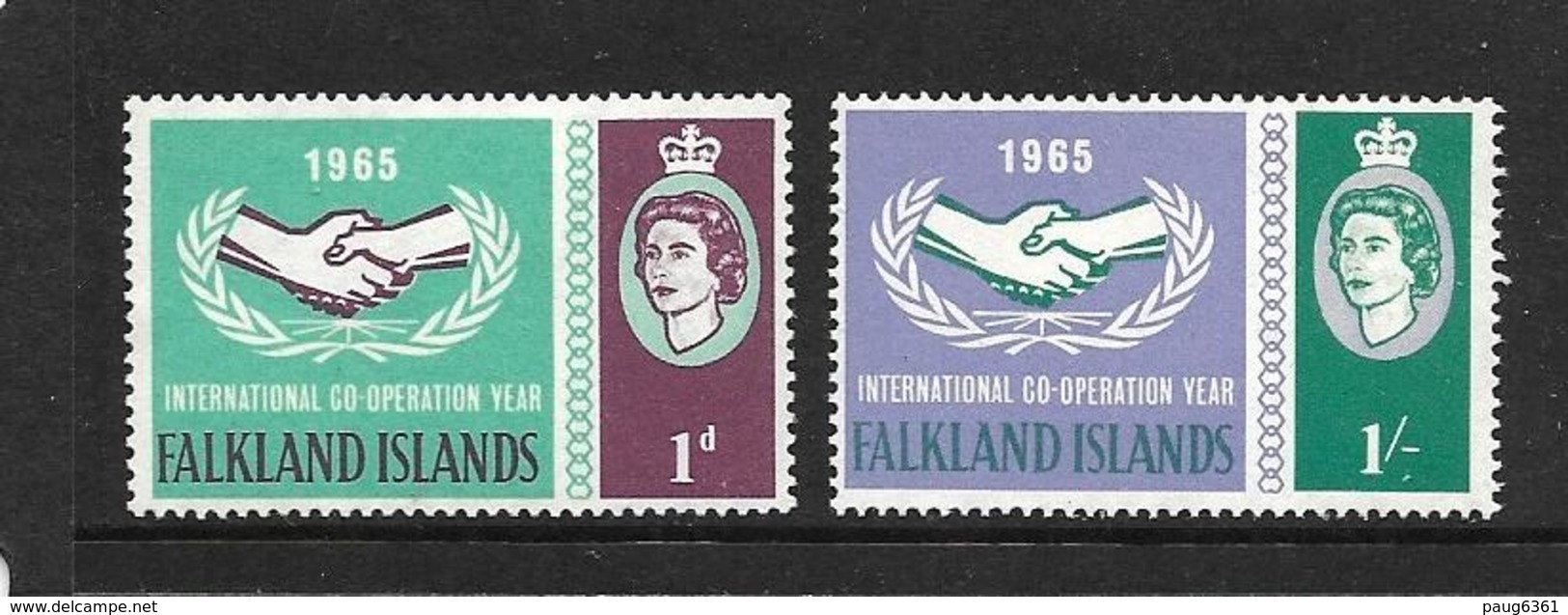 FALKLAND 1965 ANNEE DE LA COOPERATION INTERNATIONALE  YVERT N°150/51 NEUF MNH** - Falkland