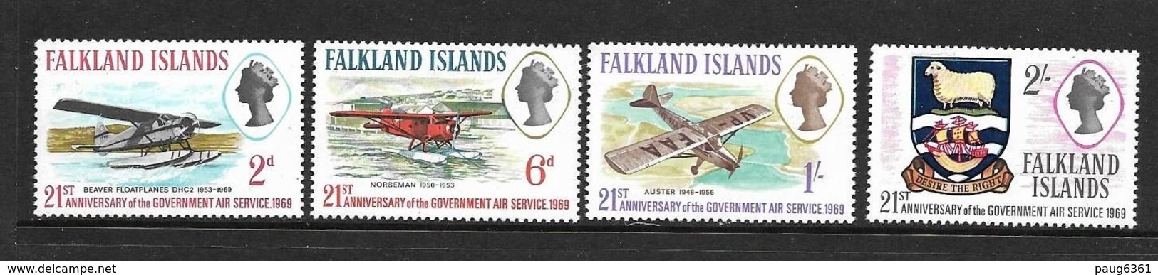 FALKLAND 1969 SERVICE AERIEN GOUVERNEMENTAL YVERT N°174/77 NEUF MNH** - Falkland