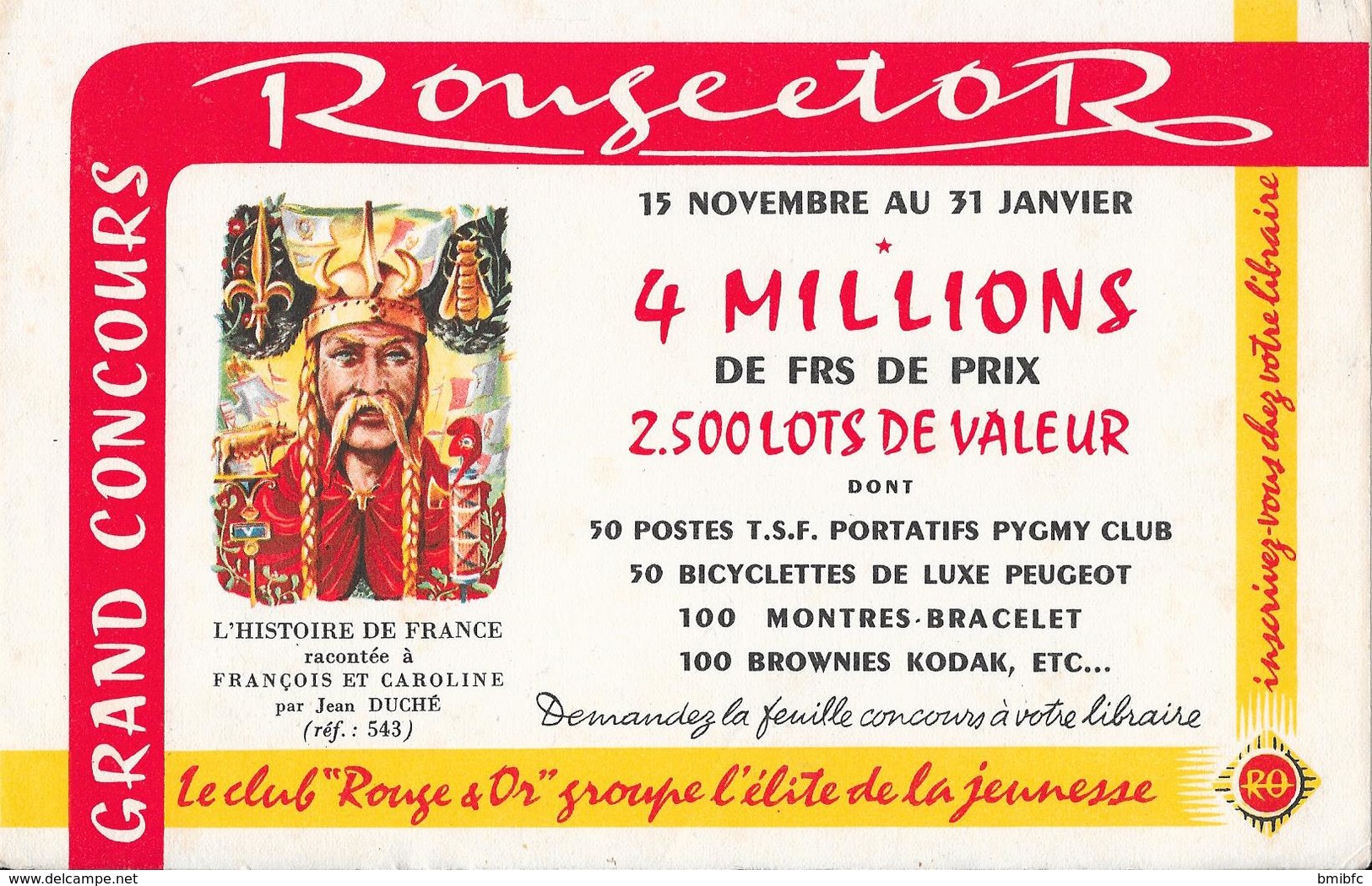 Grand Concours  RougeetOr : Du 15 Novembre Au 31 Janvier * 4 MILLIONS De Frs De Prix - Papeterie
