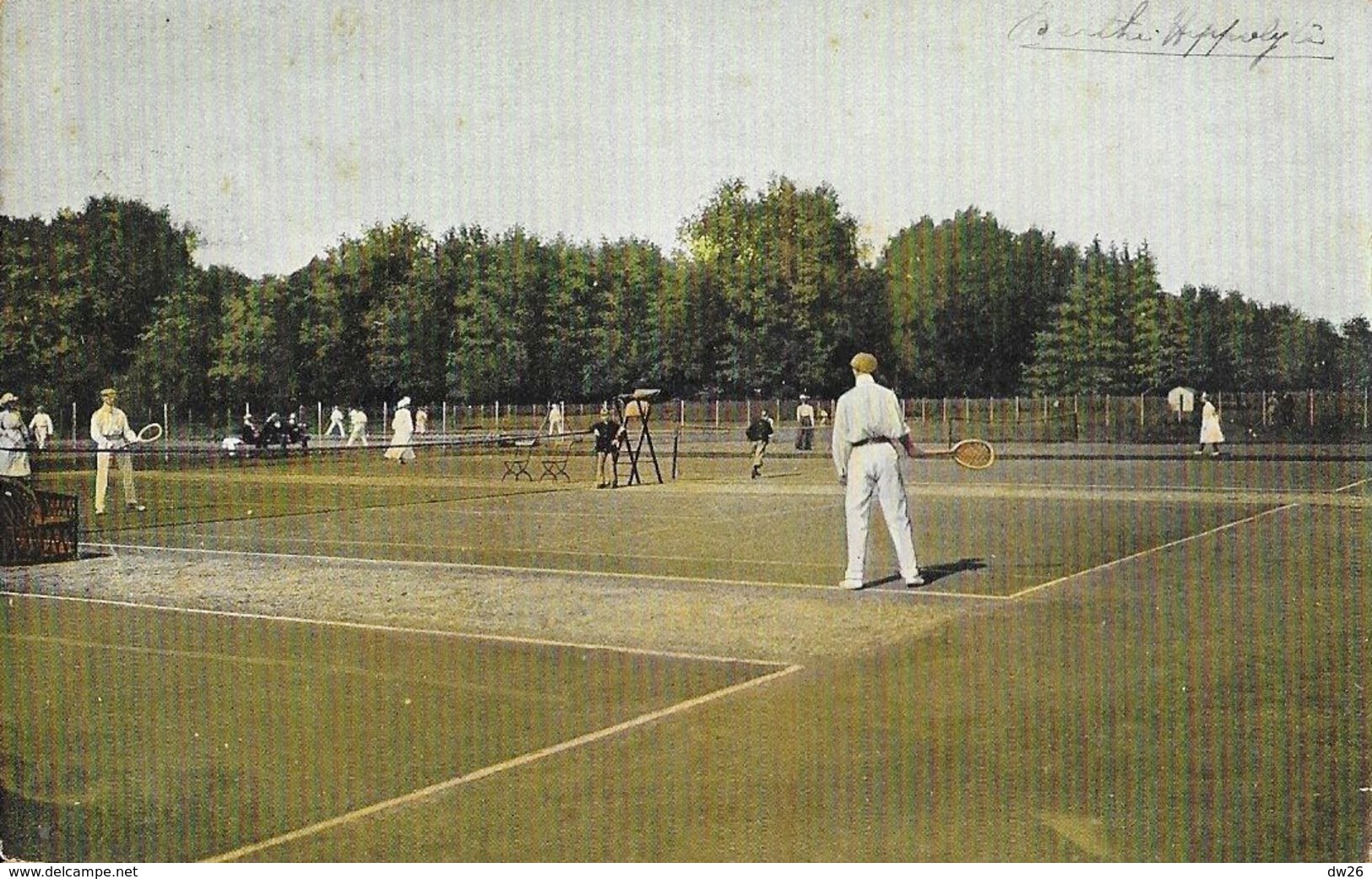 Illustration Tennis Masculin: Le Match - Serie 391-4 - Carte Dos Simple - Tennis