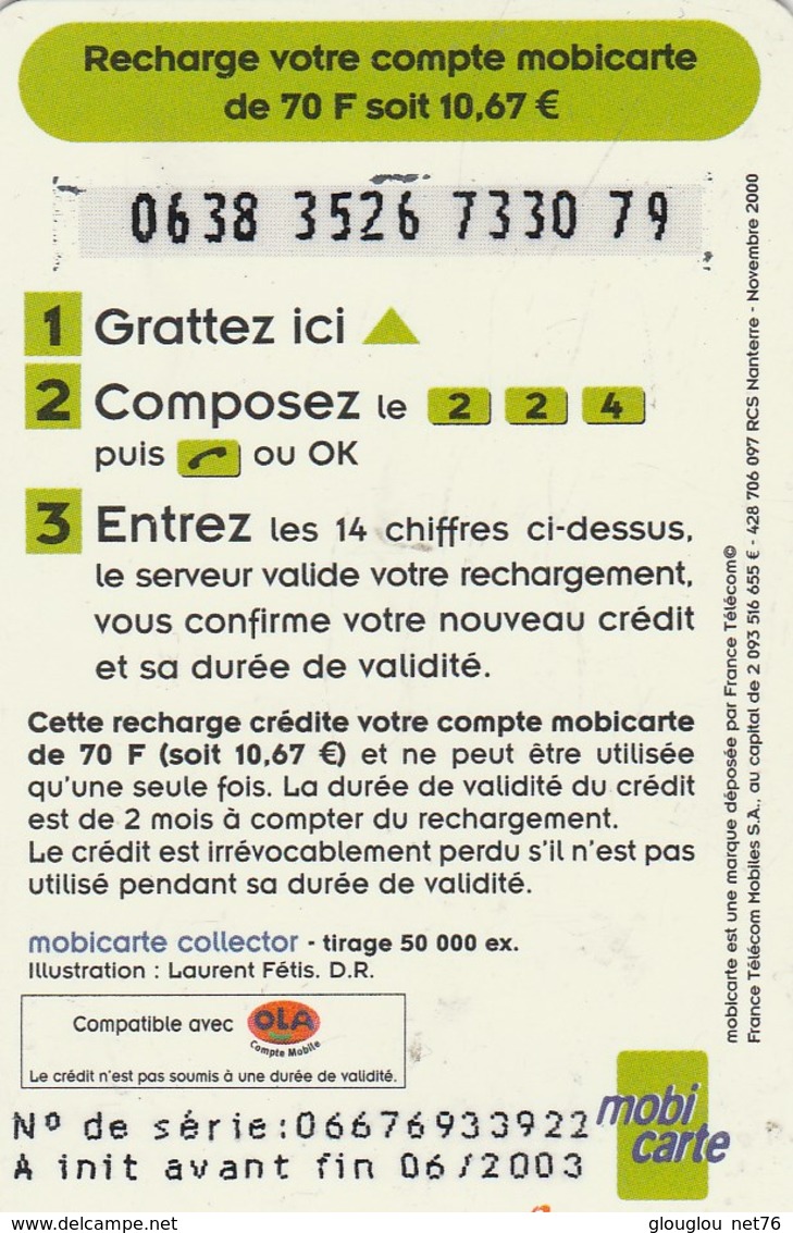 MOBICARTE...RECHARGE 70...LES INROCKS - Mobicartes (recharges)