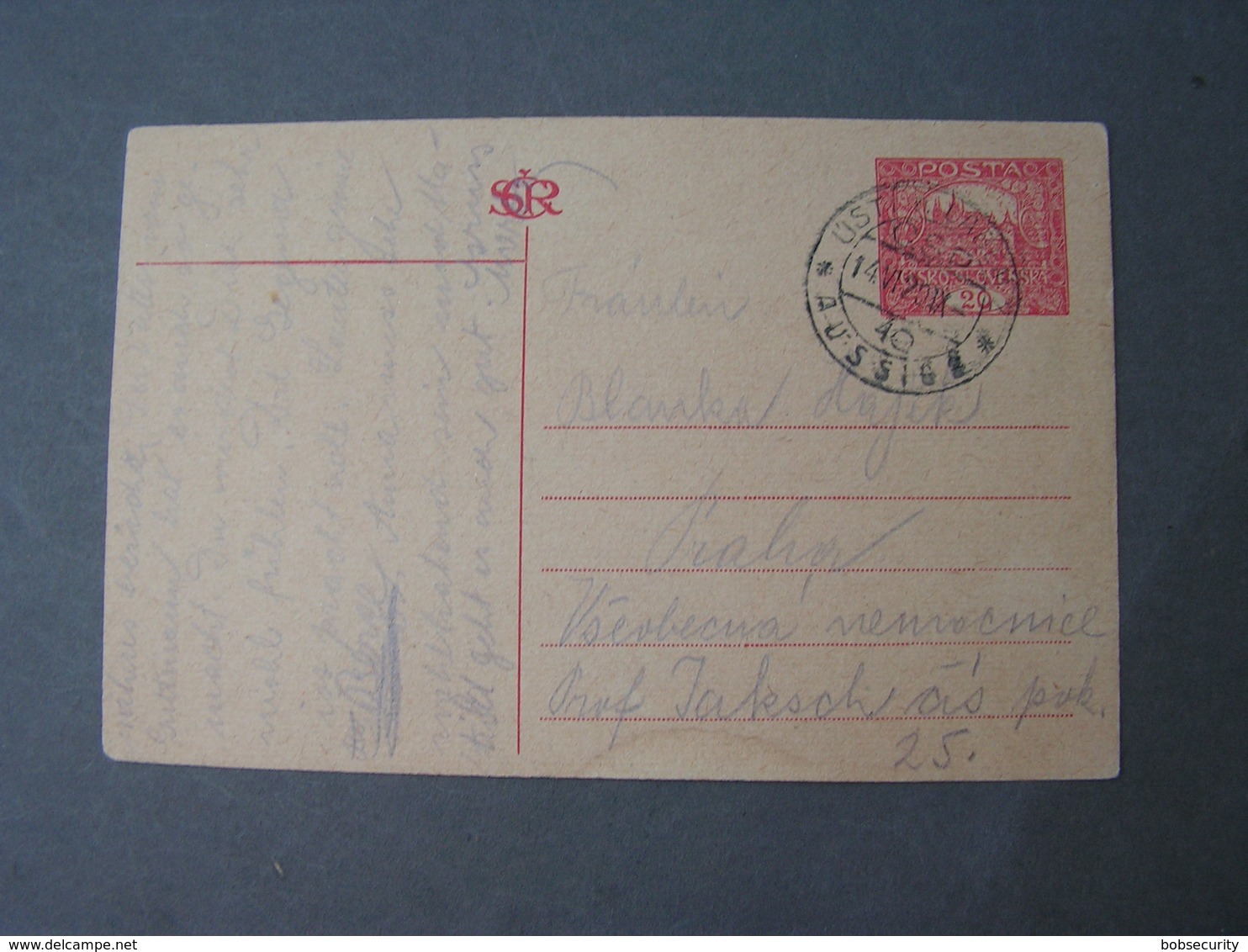 CSR Alte Karte Usti 1920 - Briefe U. Dokumente