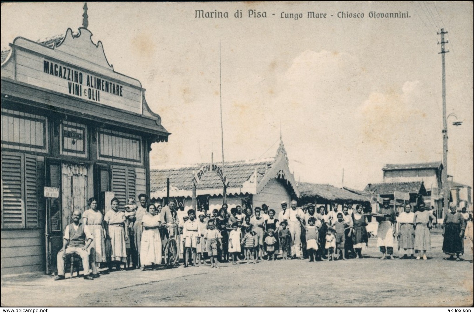 Cartoline Marina Di Pisa-Pisa Magazin, Straße - Gruppenbild 1922 - Altri & Non Classificati