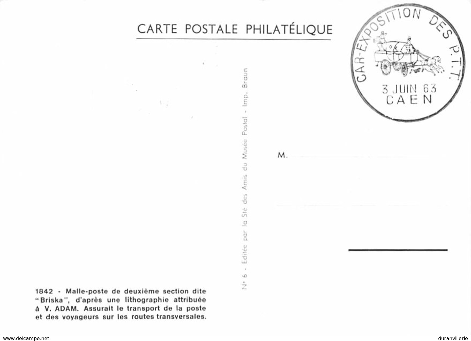 14 Caen 1963 / Cachet Commémoratif Sur N° 1389 - Car Exposition Des PTT - Malle Poste 1842 - Poste & Facteurs