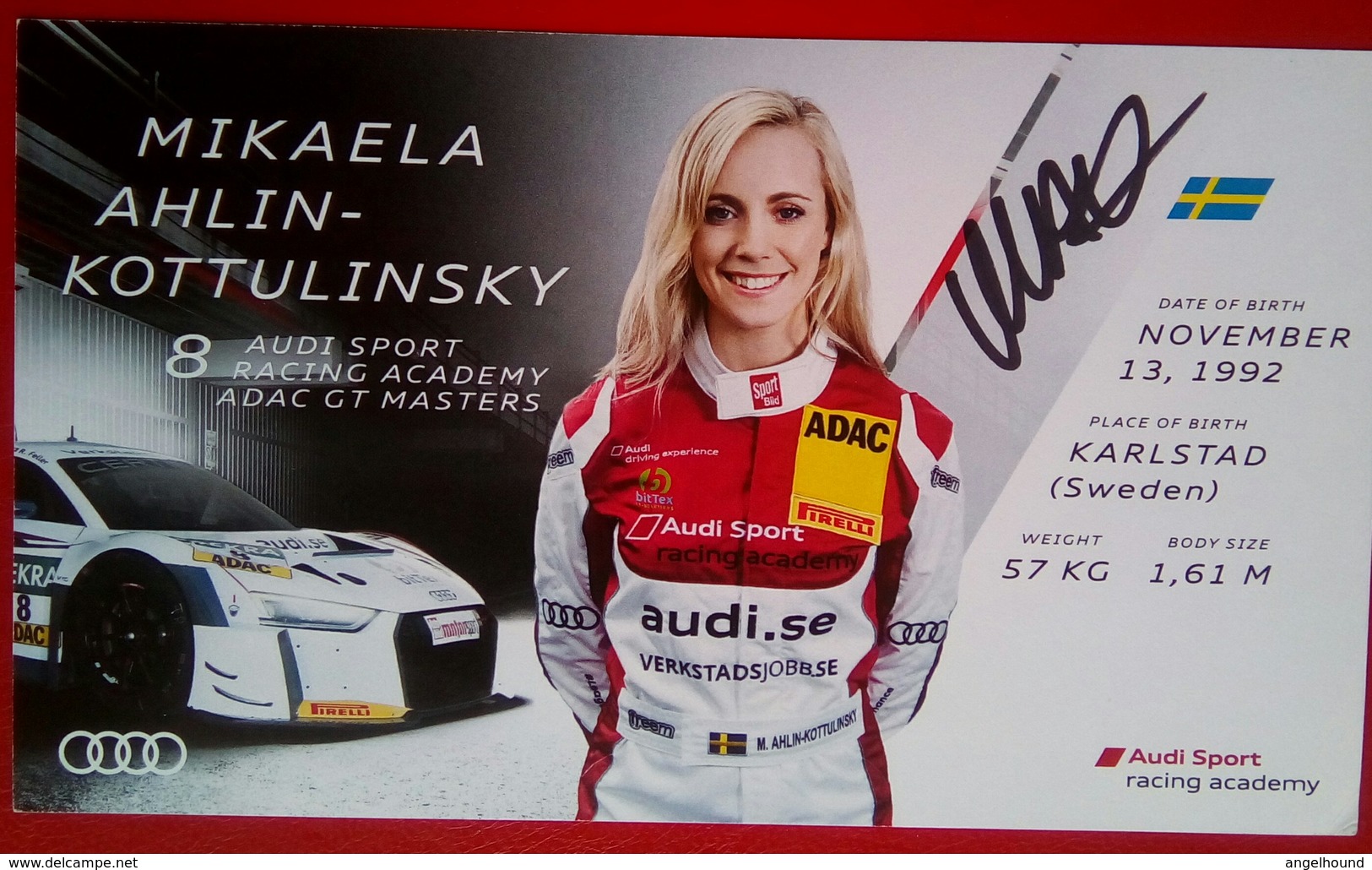 Mikaela Ahlin Kottulinsky  (PWR Racing Team) - Autografi