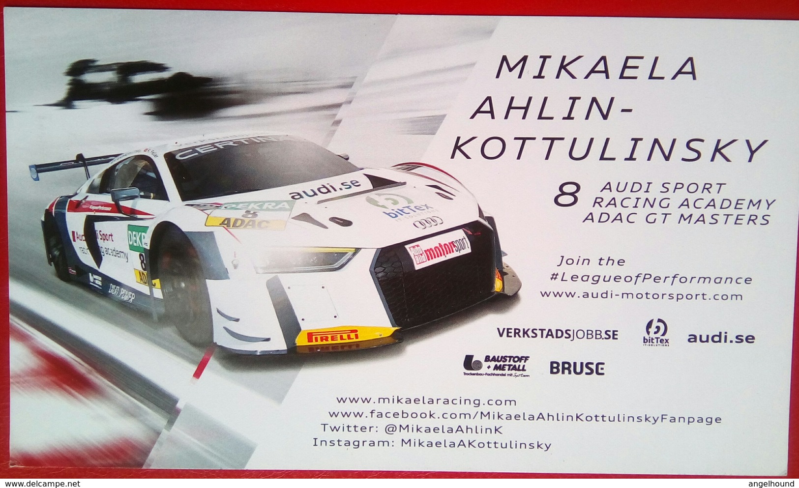 Mikaela Ahlin Kottulinsky  (PWR Racing Team) - Autógrafos