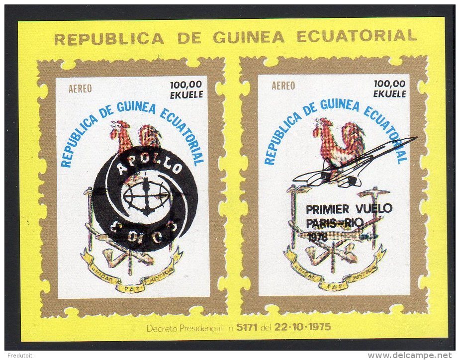 ESPACE - GUINEE EQUATORIALE - N°PA 62  NON DENTELE   **  (1976) APOLLO / CONCORDE - Afrique