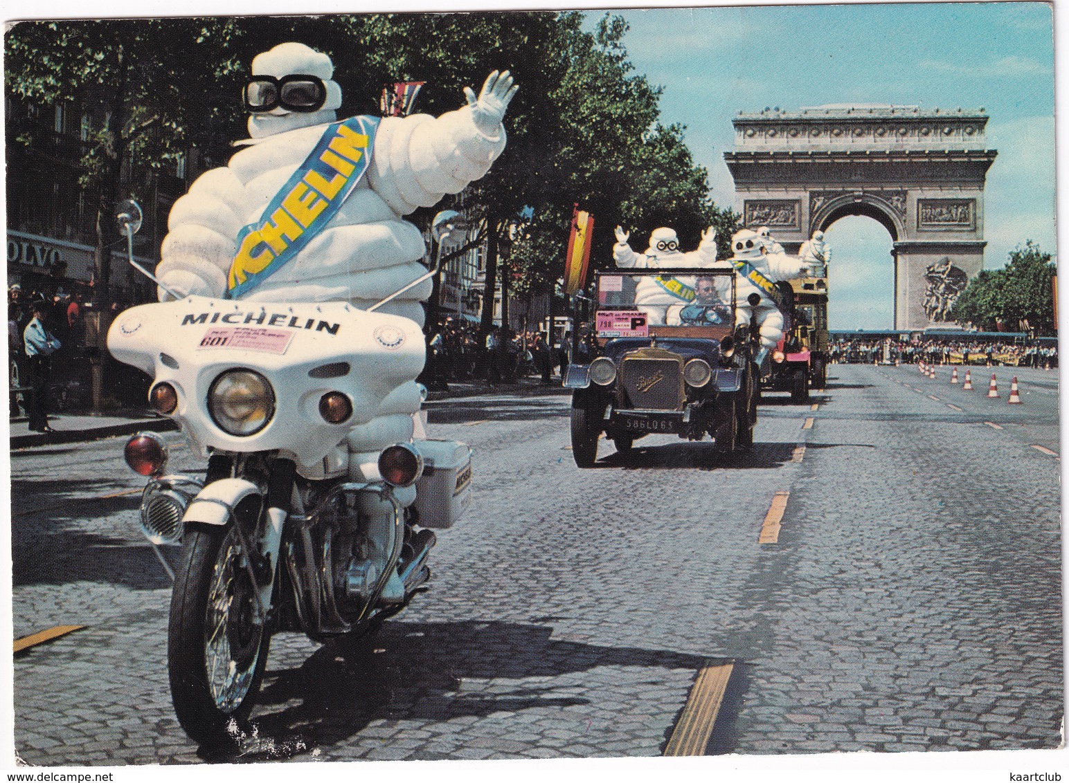 Paris: Bibendum Michelin MOTORCYCLE, PEERLESS DE DION BOUTON BRASS ERA - L'Arrivée Du Tour De France - Toerisme