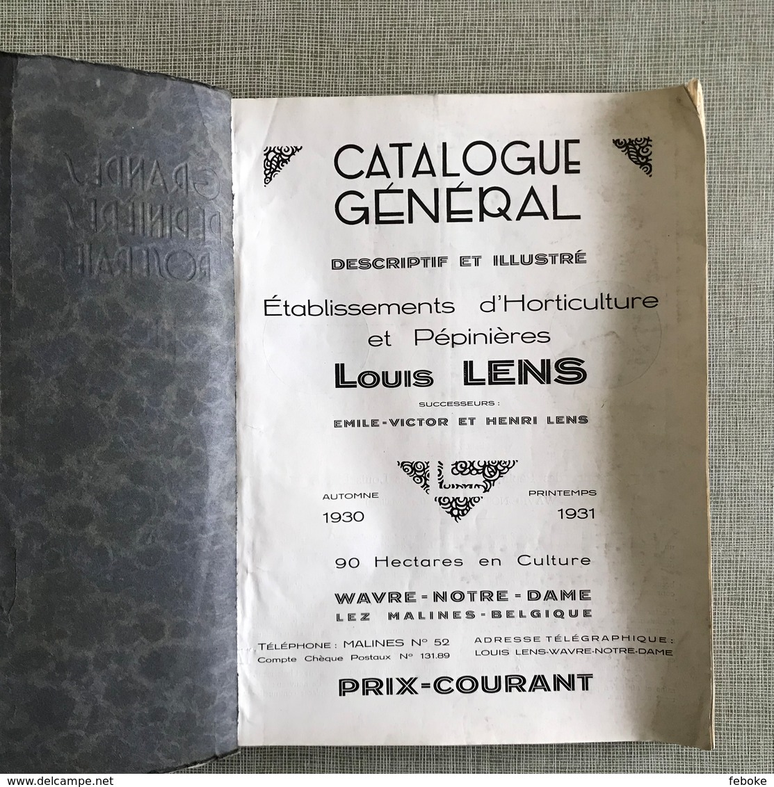 GRANDES PEPINIERES & ROSERAIES LOUIS LENS WAVRE NOTRE DAME LEZ MALINES BELGIQUE 1930 - Autres & Non Classés