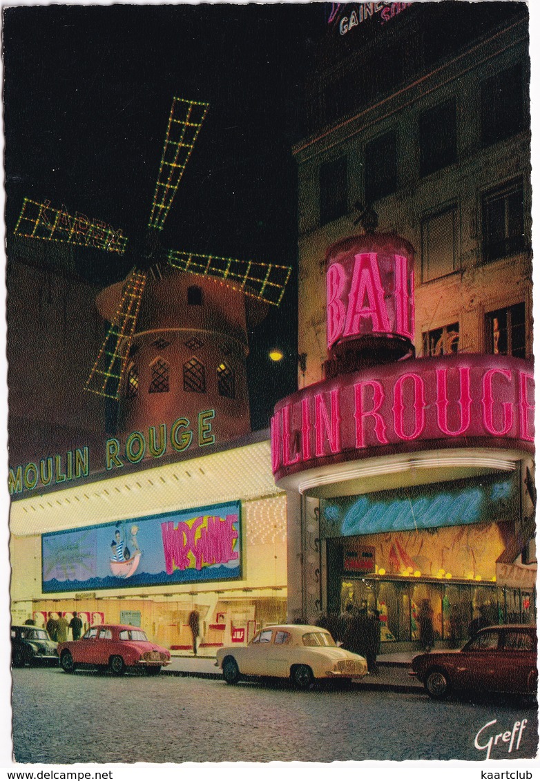 Paris: 4x RENAULT DAUPHINE - Le Moulin Rouge Illuminé - Toerisme
