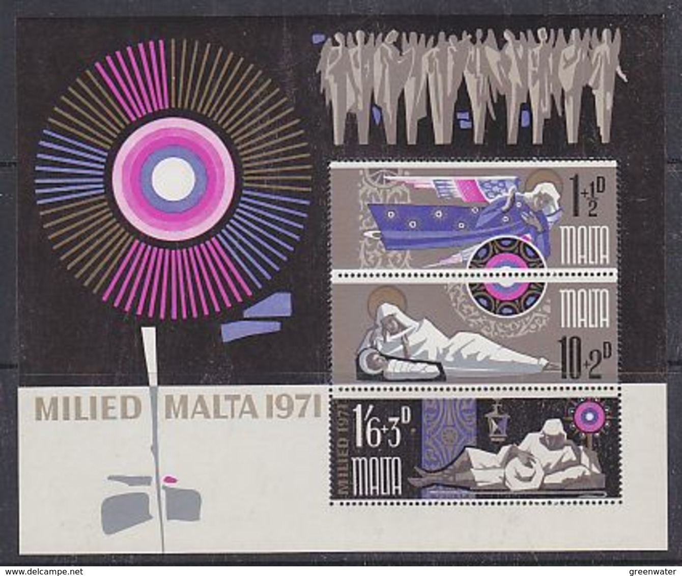 Malta 1971 Christmas M/s ** Mnh (42791C) - Malta