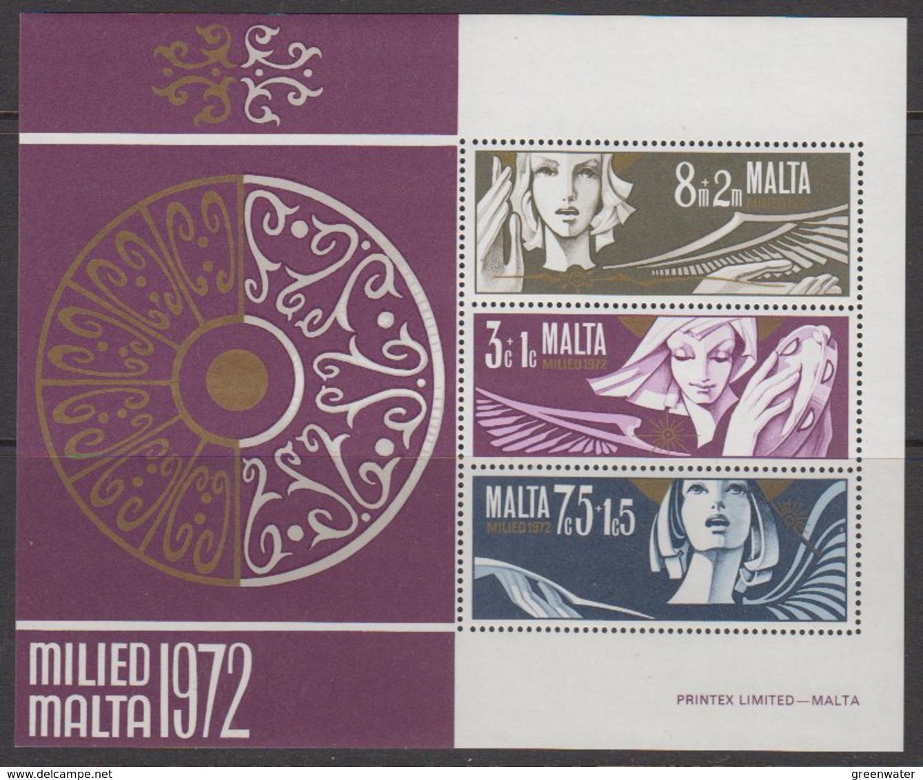 Malta 1972 Christmas M/s ** Mnh (42791E) - Malta