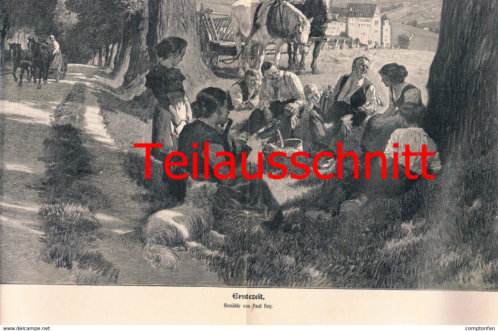 619 Paul Hey Erntezeit Druck 42 X 30 Cm Druck 1905 !!! - Estampes & Gravures