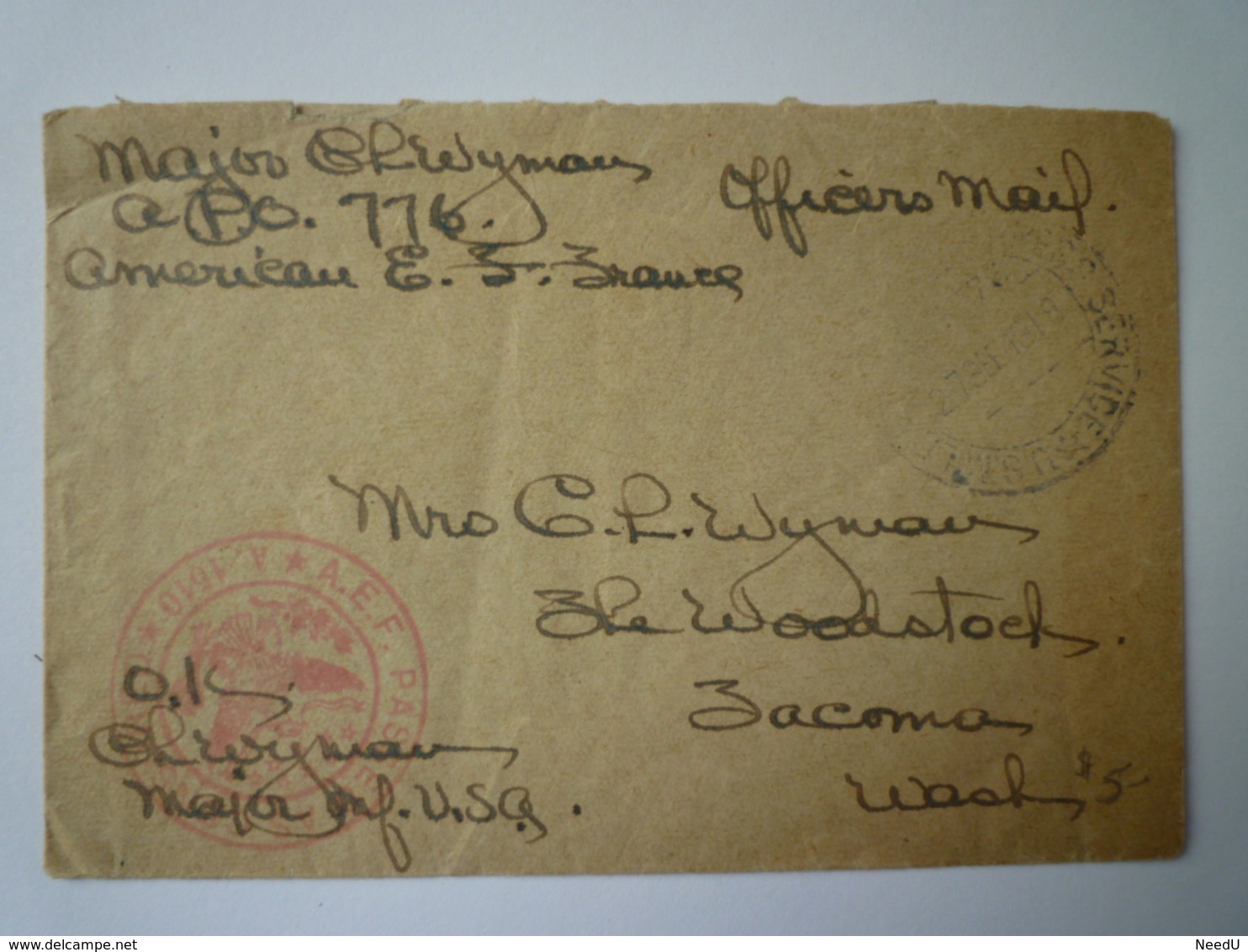 GP 2019 - 1206  OFFICERS MAIL  Avec Cachet De  CENSURE   XXX - 1914-18