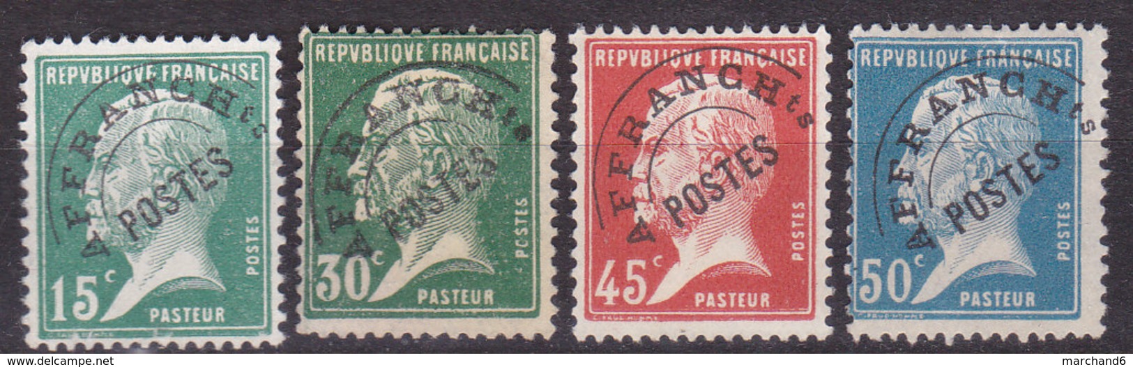 France Préoblitérés Type Pasteur N°65-66-67-68  Oblitérés - 1893-1947