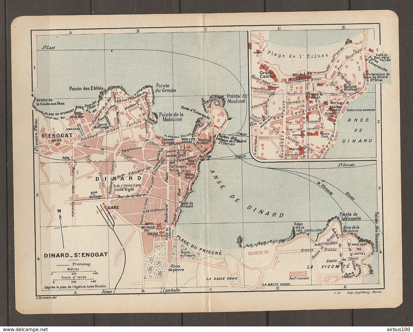 CARTE PLAN 1921 DINARD SAINT ENOGAT ILLE ET VILAINE (35) - GRAND CASINO HIGHT LIFE CASINO - Carte Topografiche