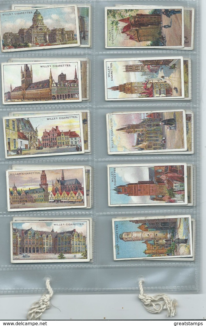 Will's Cigarette  Cards  50/50 Full Set  Gems Of Belgian Architecture.  Early Set - Wills