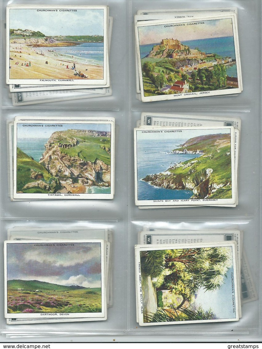 Churchman Cards  48/48 Full Set  Large Cards Holidays In Britain - Churchman