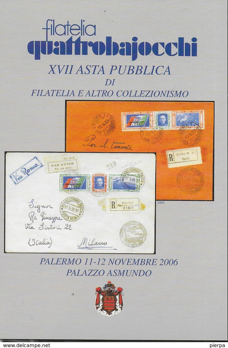 CARTOLINA PROMOZIONALE ASTA QUATTROBAIOCCHI 2006 - NUOVA - Francobolli (rappresentazioni)