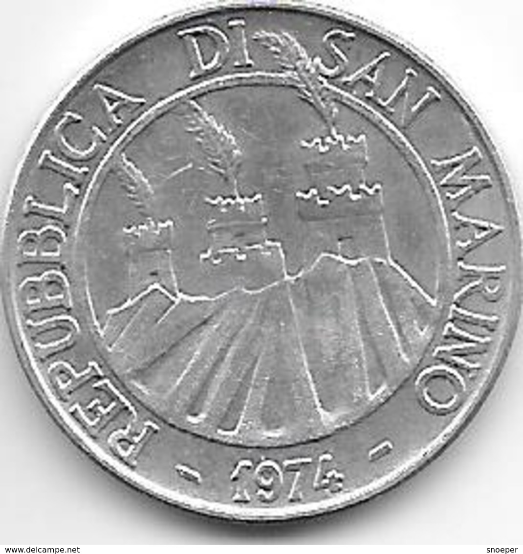 *san Marino 10 Lire 1974  Km 33 - San Marino
