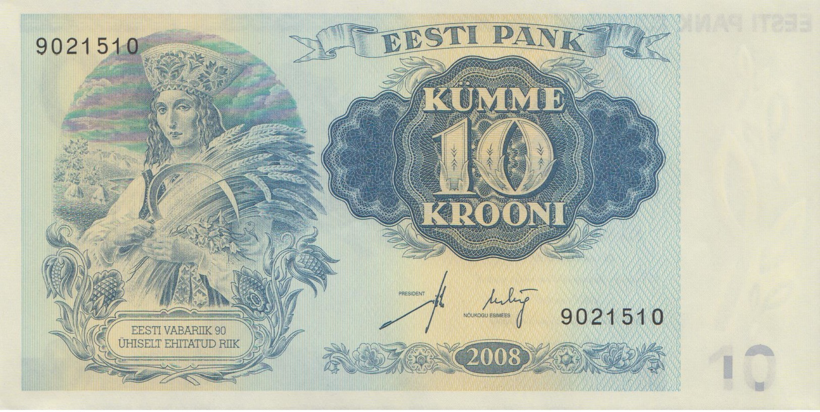 ESTONIA 10 Krooni P 90 Commemorative 2008 90th Ann Of Independence UNC - Estonie