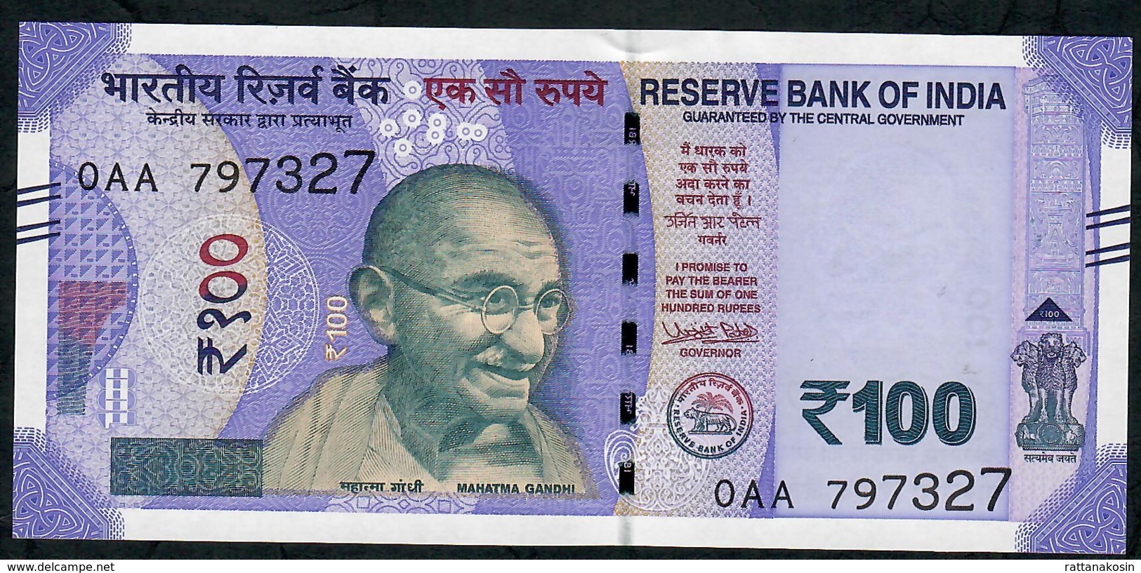 INDIA NLP 100 RUPEES 2018 #0AA Signature 22 NO LETTER  UNC. - India