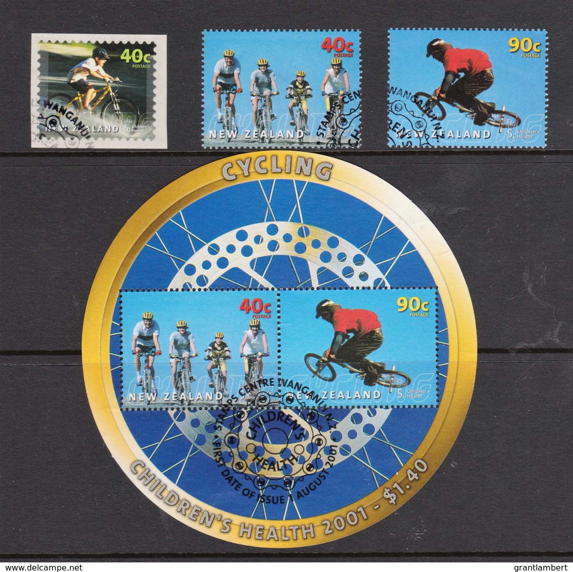 New Zealand 2001 Children's Health - Cycling Set Of 3 + Minisheet Used - Used Stamps